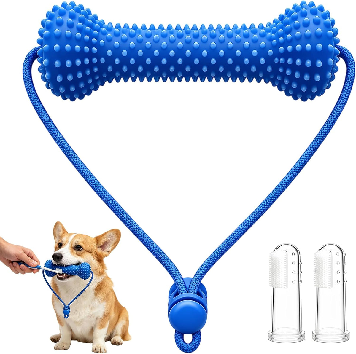 Dual-Action Canine Dental Prop,bite and Brush Dental Toy for Dogs