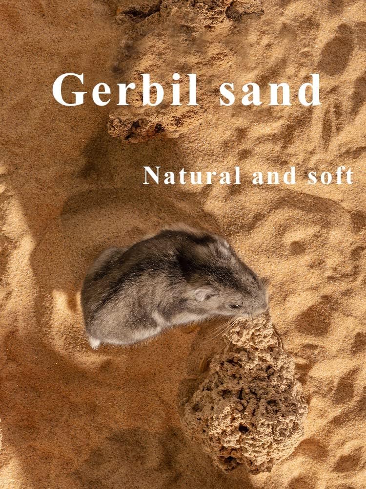 Hamster Bath Sand, 3lb Dust Free Desert Sand or Potty Litter Sand for Hamster Chinchillas Gerbil Syrian Mice Small Animals(Beige)