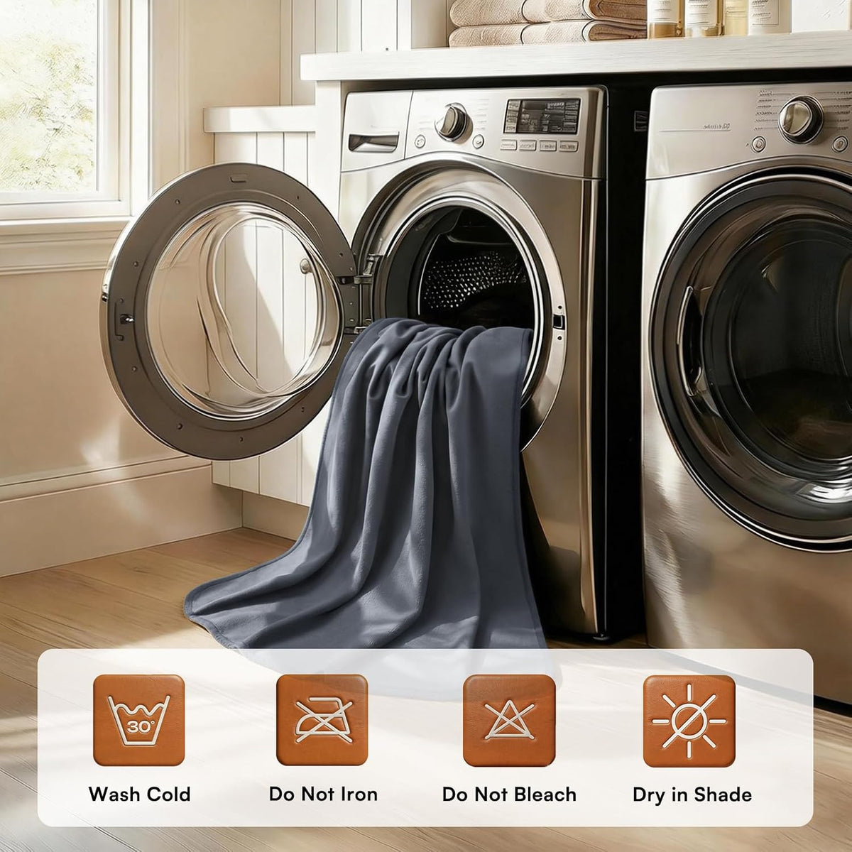 Luciphia 100% Waterproof Blanket for Adults or Large Dogs, Soft Polar Fleece Pet Blankets for Bed Couch Protector Washable, Reversible Leakproof Furniture Protection for Puppy,Dark Grey,85x57 inch