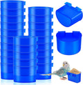 Suclain 30 Pack Blue Cage Feeders Birds Cage Cups Plastic Hanging Feeding