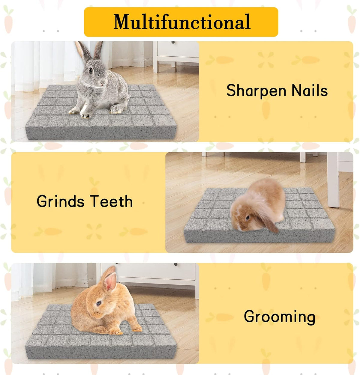 BNOSDM Rabbit Grinding Claw Pads Bunny Scratch Foot Pad 2Pack Natural