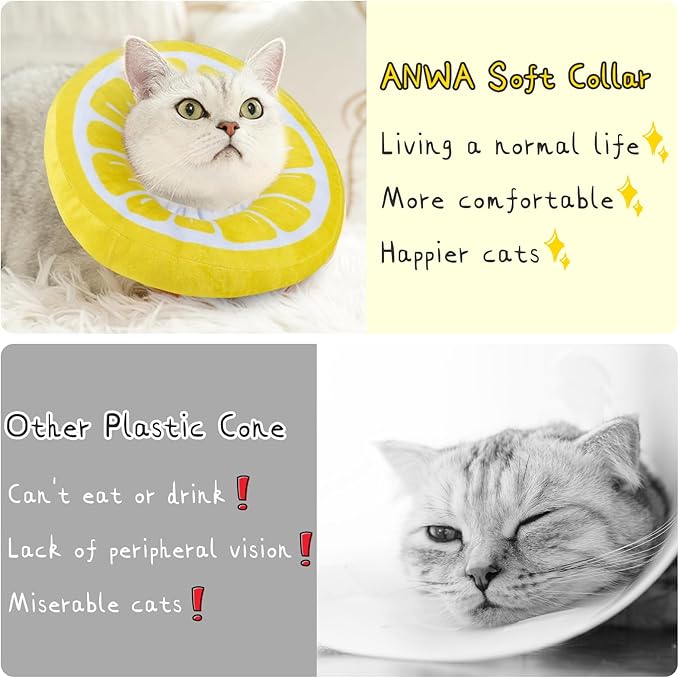 ANWA Adjustable Cat Cone Collar Soft, Cute Cat Donut Collar After Surgery - Image 6
