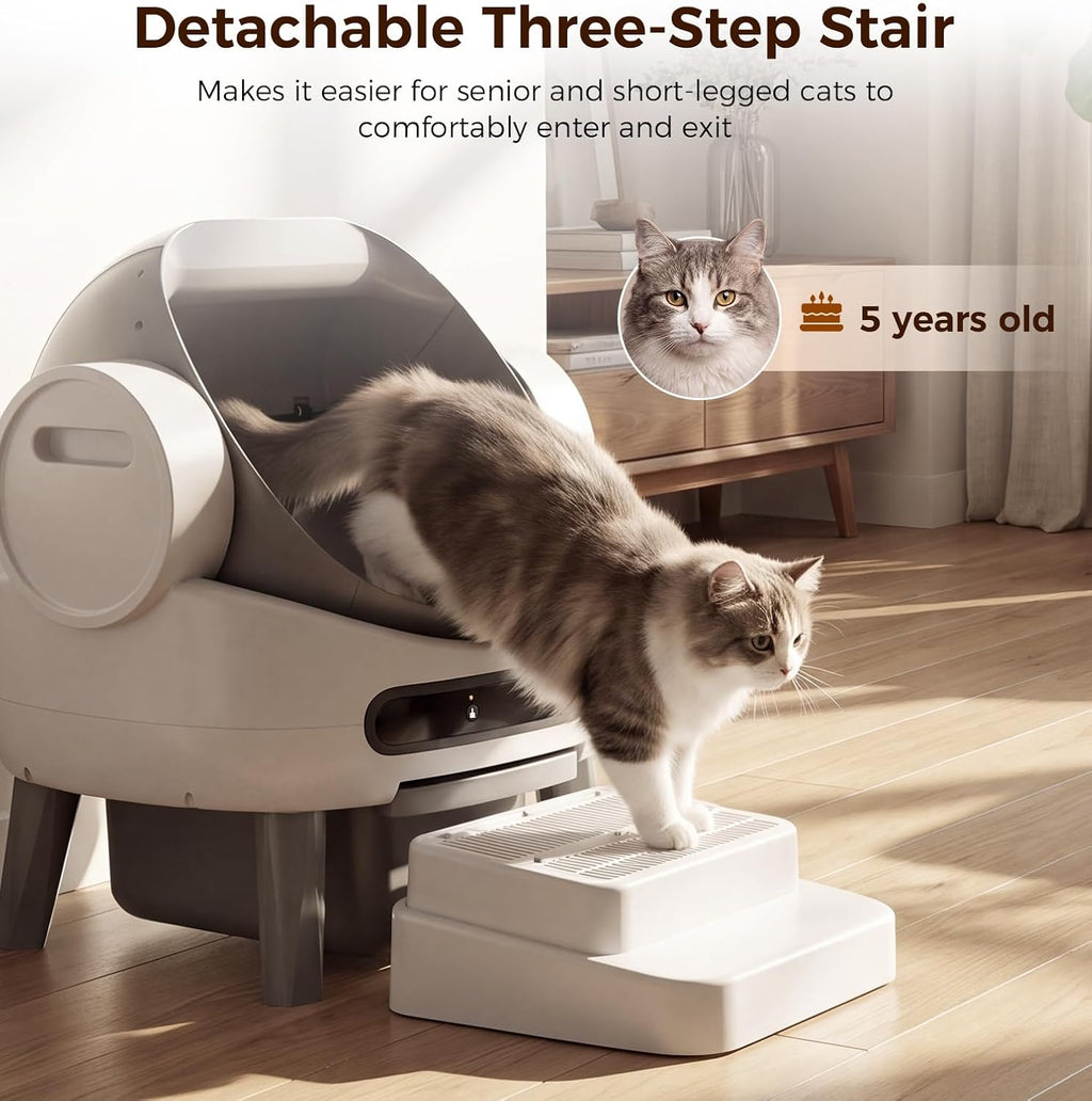 Automatic Litter Box, Open Top Self Cleaning Litter Box for Multiple Cats