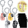 Batiyeer 4 Pack Pet Urn Keychain, Pet Ashes Keepsake for Dog Cat Paw Print