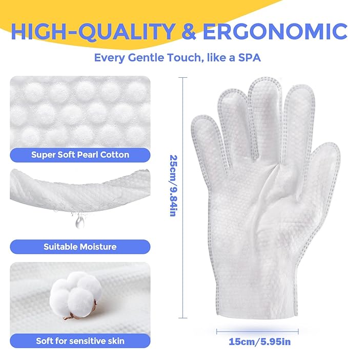 Pet Cleaning Glove Wipes for Dogs & Cats, Hypoallergenic Deodorizing Disposable - Image 3