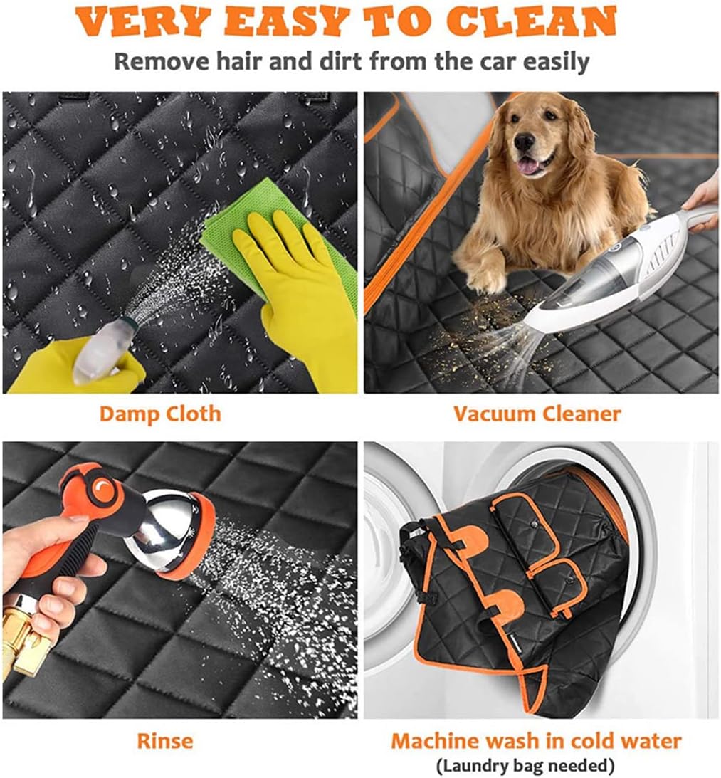 Dog Car Seat Cover, Back Seat Protector Pet Mat Hammock Dog Cover Fit for Cars/SUVS/Truck, Keeping Car Pristine Clean, 100% Waterproof Scratchproof Non-Slip Pet Seat Covers, Machine Washable