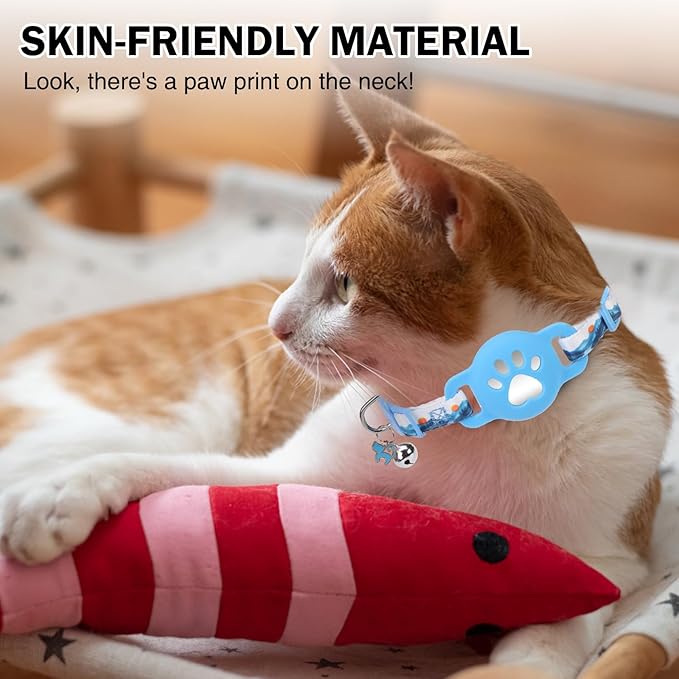 Airtag Cat Collar Breakaway, Cute GPS Cat Tracker Collars - Image 7