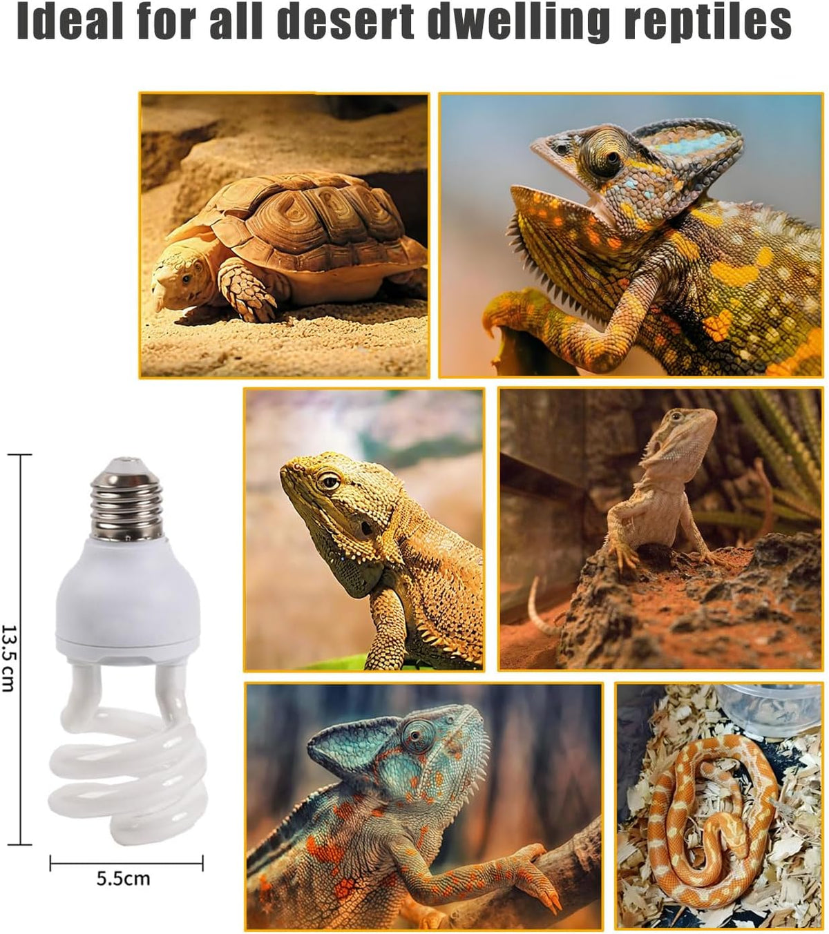 2-Pack E26 Reptile UVB Light Bulb 13W UVA UVB 10.0