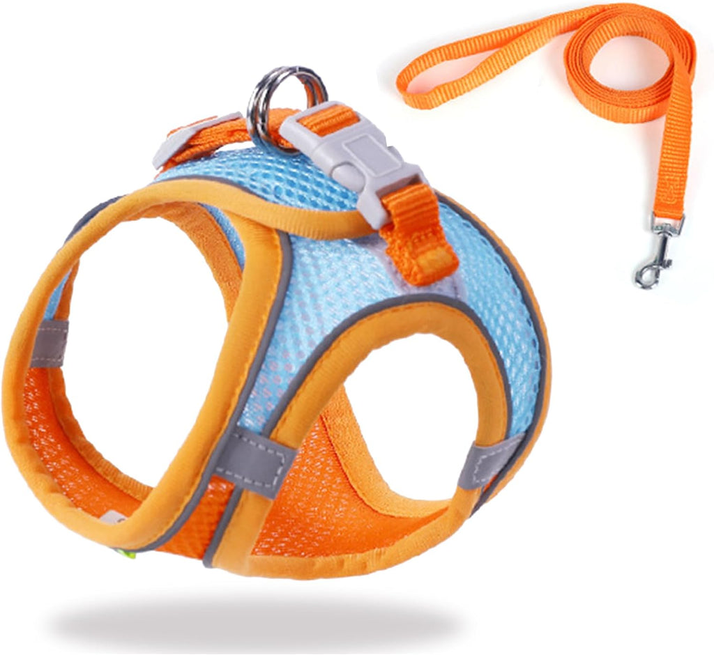 Cat Harness and Leash Set Soft Adjustable Escape Proof Cat Leash Breathable Comfortable Vest Easy to Wear Kitten/Small Dogs Harness for Outdoor Walking Green l