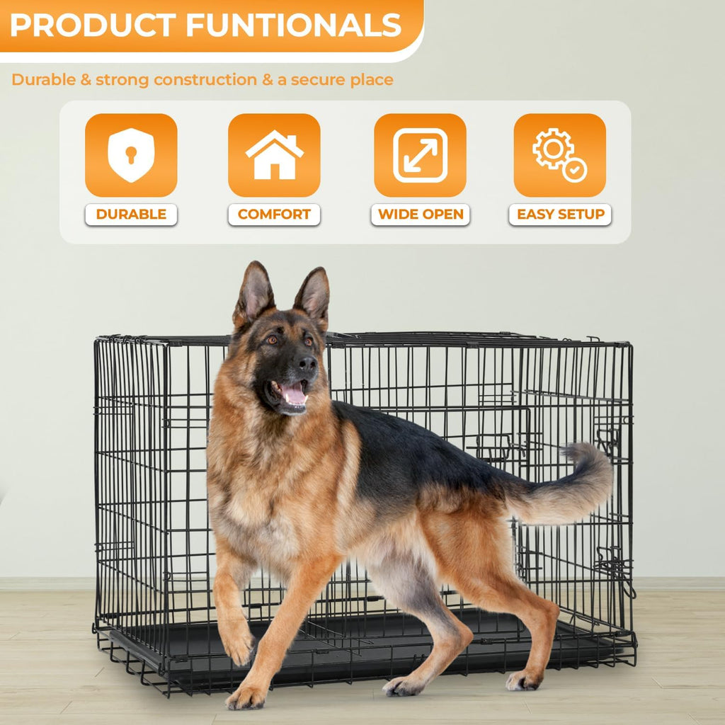 PayLessHere | 42 Inch Dog Crate for Medium Dogs | Black