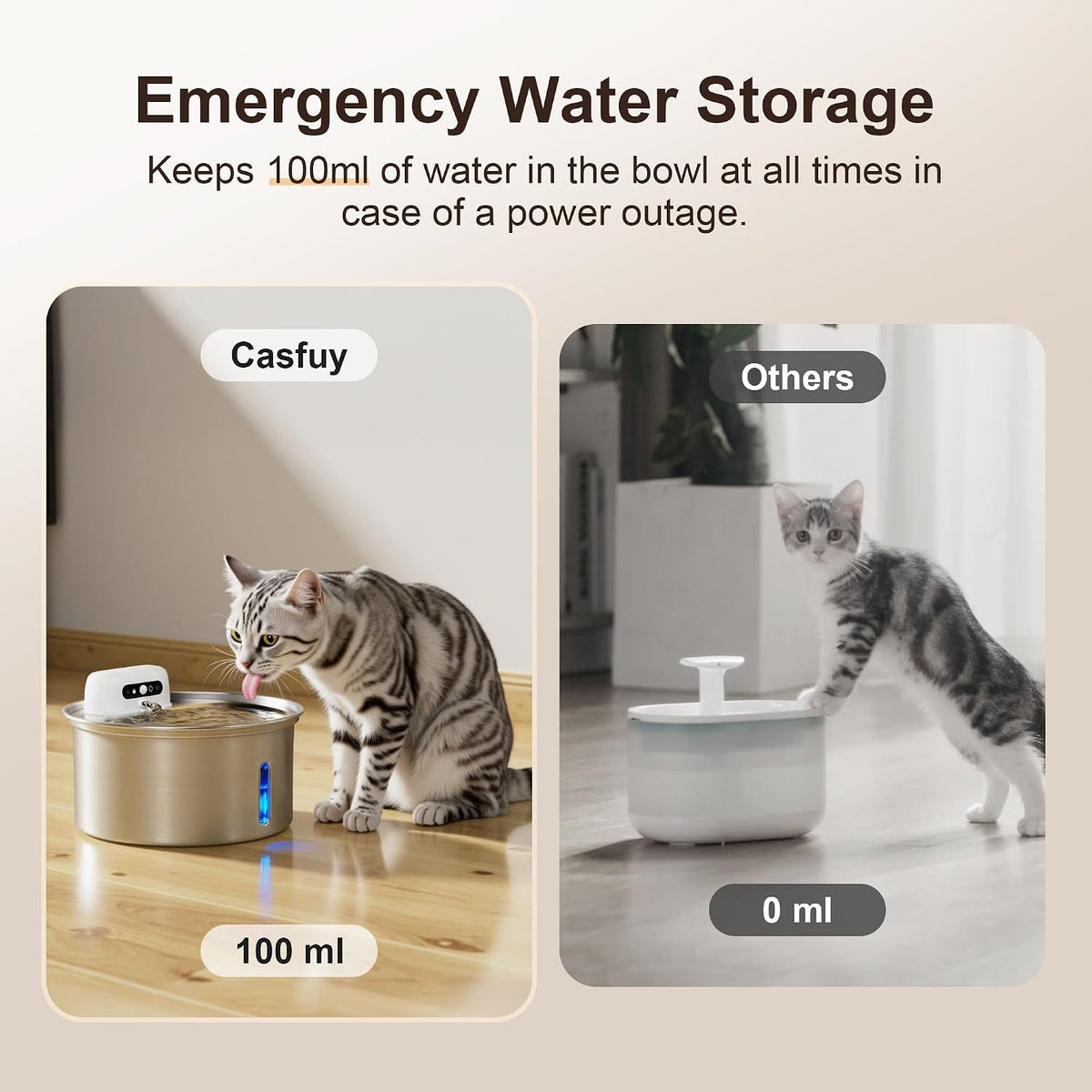 Casfuy W12 Upgraded Wireless Smart Stainless Steel Dog & Cat Water Fountain, 108-oz