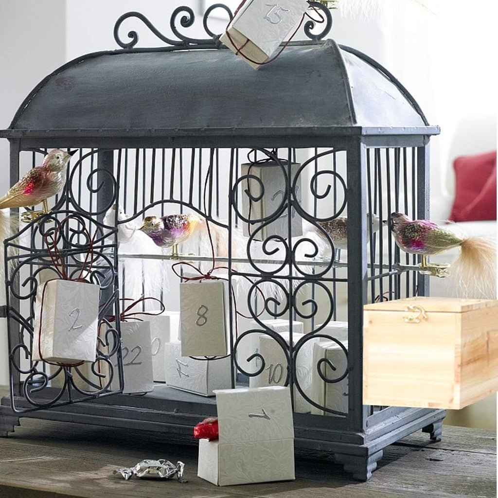 Parakeet Nesting Box, Bird Nest Breeding Box Cage Wood House for Finch Lovebirds Cockatiel Budgie Conure Parrot (M:9.6"×5"×5")