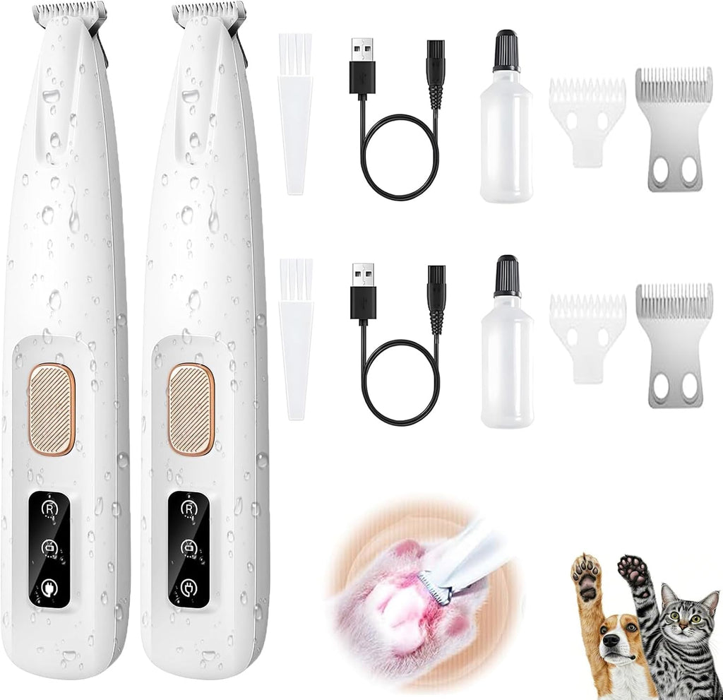 1PC Dog Paw Trimmer with LED Light,35dB Low Noise Precision Pet Paw Trimmer for Dogs Cats Grooming Clippers,Safety Electric Paw Hair Trimmer for Paws,Ears,Rump,Face,Eyes,Dog
