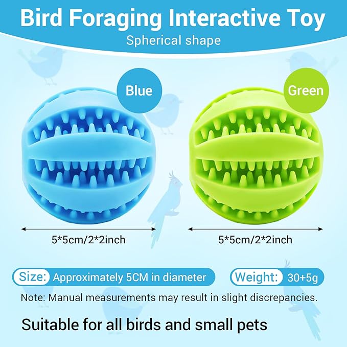 2 Pcs Parrot Feeder Chew Toy Balls, Bird Foraging Interactive Toys, Suitable - Image 2