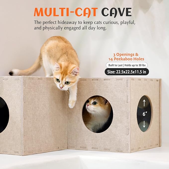 PETKARAY Cat Tunnel, Original Cat Hideaway Cave - Image 3