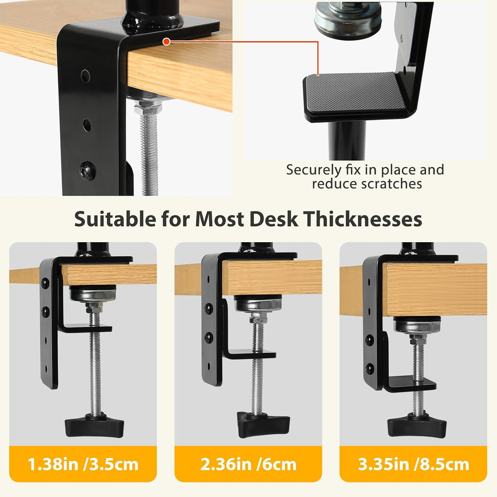 Sunhoo Cat Desk Bed 360° Rotating Height Adjustable Desktop Mount Hammock Kitten Perch Easy Setup Kitty Nest Table Clamp-on Attachment for Indoor Cats Washable 17" Diameter Hold Up to 40lbs（Grey）