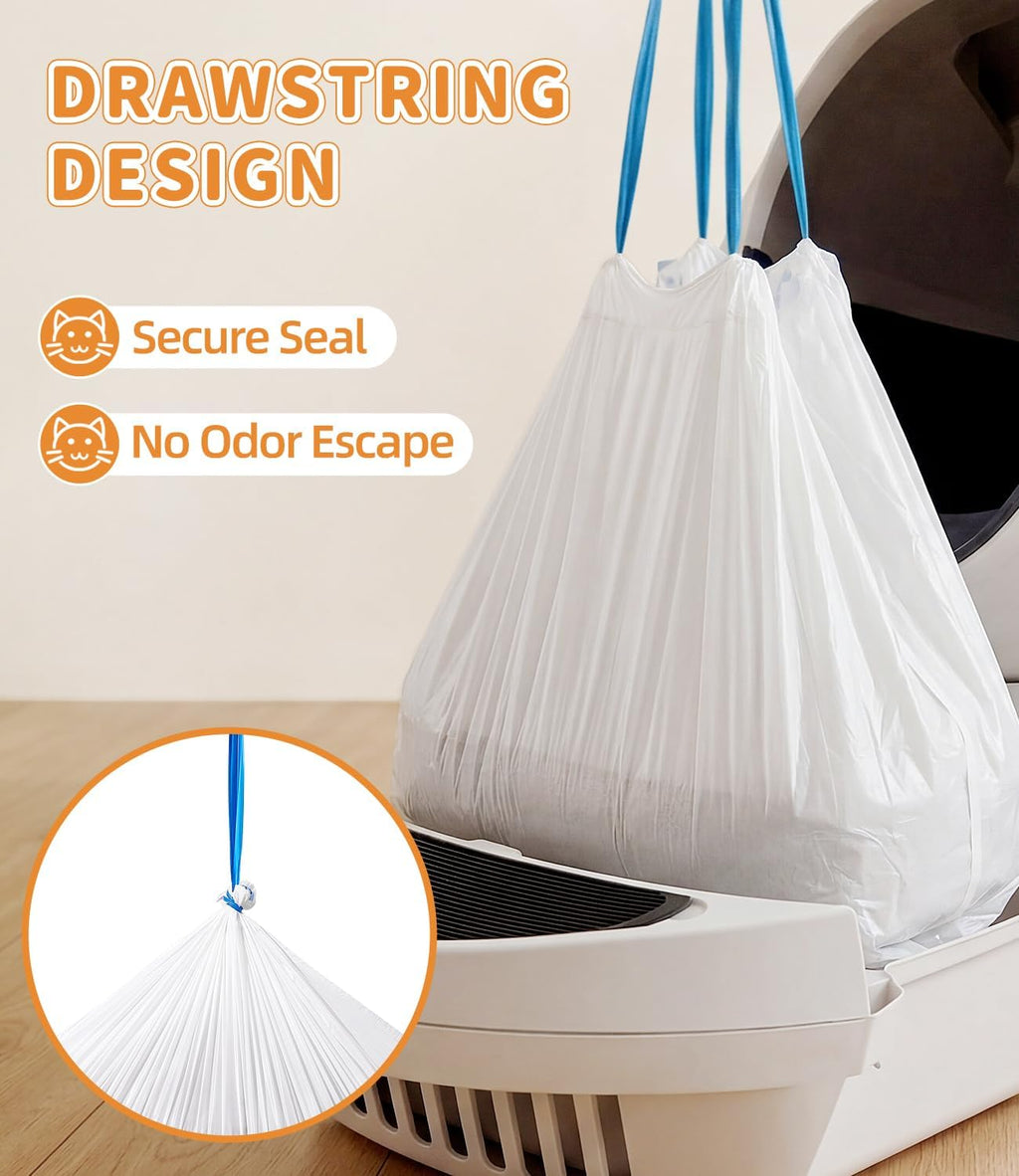 120 Count Cat Litter Bags Compatible with Automatic Litter Box Robot 3/4/5