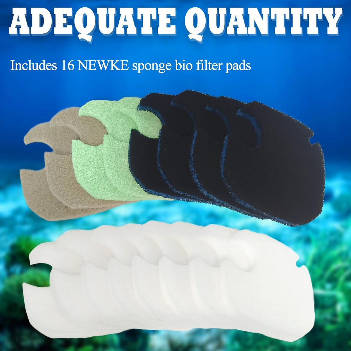 NEWKE 16Pcs Canister Filter Pad for AMOSIJOY 172/225/265GPH Aquarium Filter