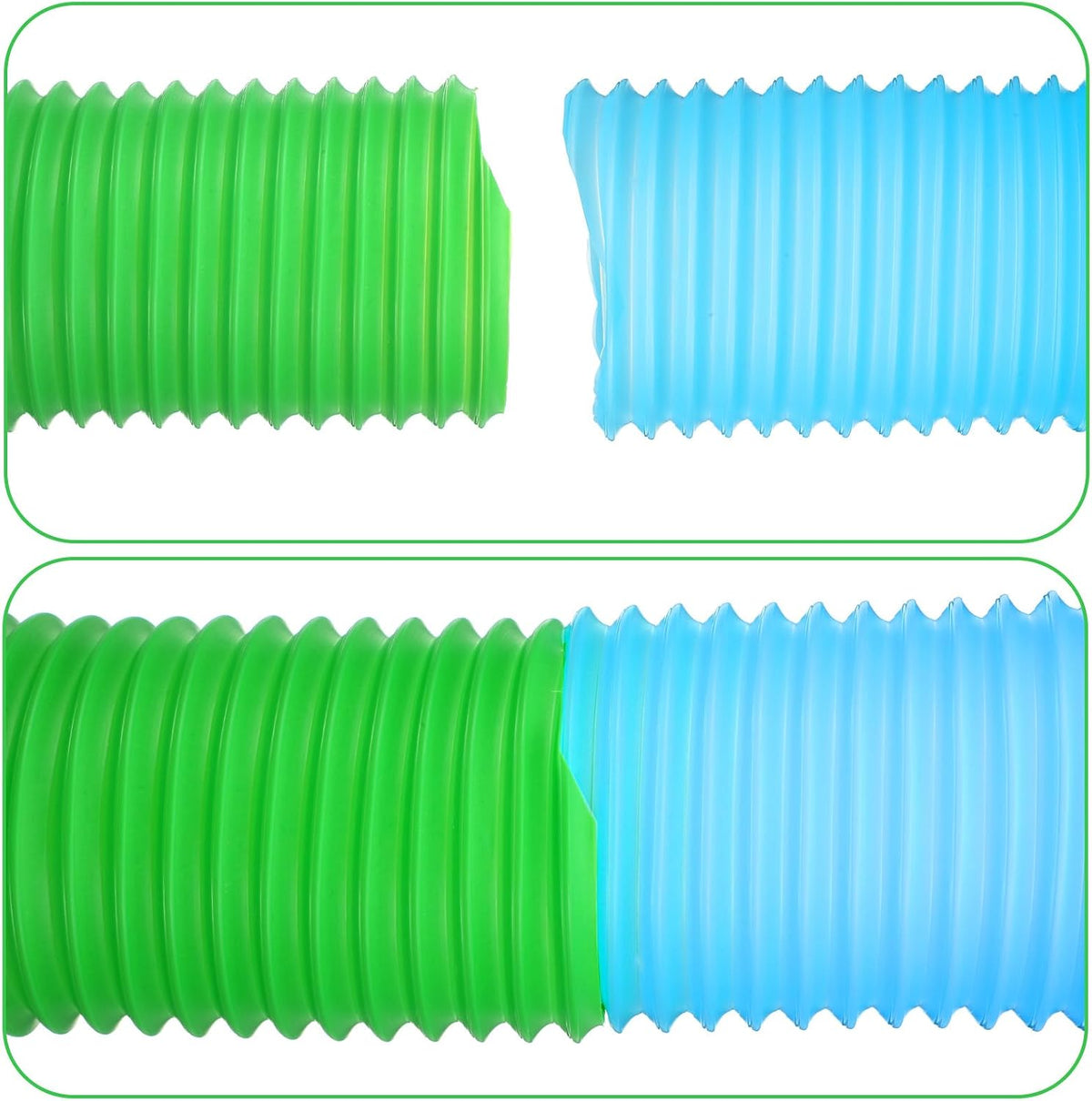 4 Pack Hamster Tunnels, Foldable Plastic Tube Toy & Hideout for Hamsters, Mice, Rats, Ferrets, Guinea Pigs, and Other Small Animals (Blue, Green, Pink, White)