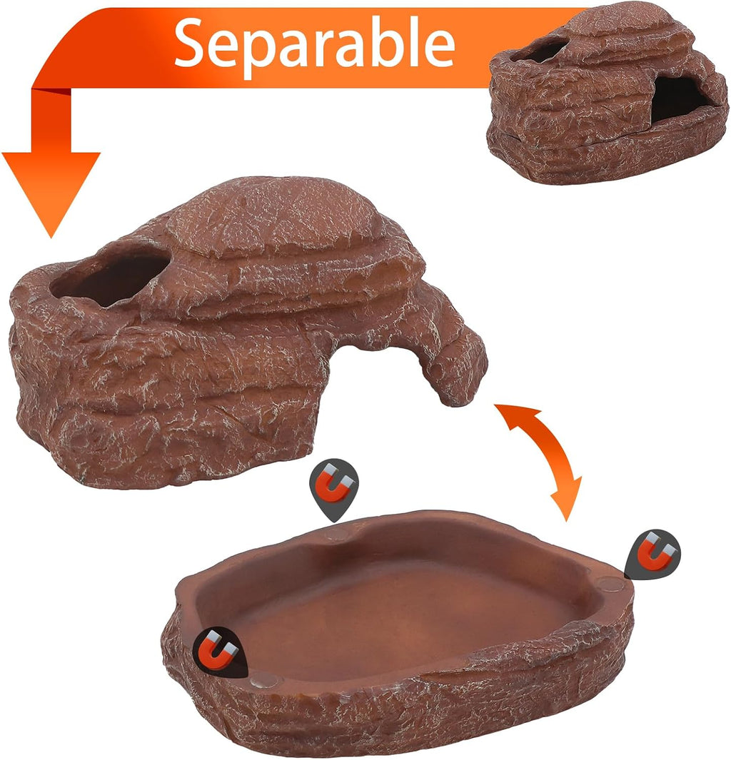AQUA KT Reptile Hide and Cave Hideout for Snake Crested Gecko Ball Python