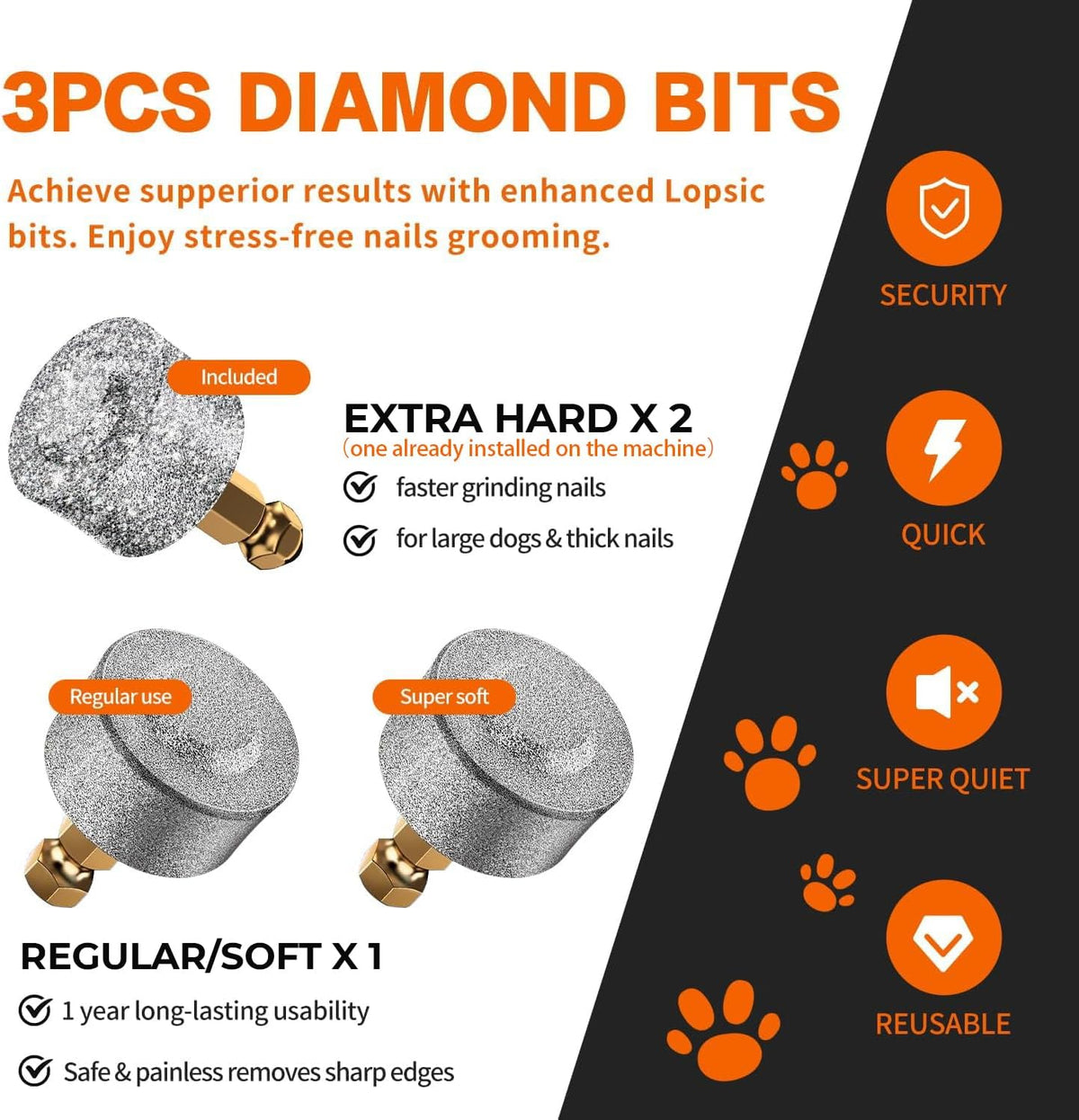 Super Quiet Dog Nail Grinder Kit Safe & Silent for Sensitive Dogs Cats