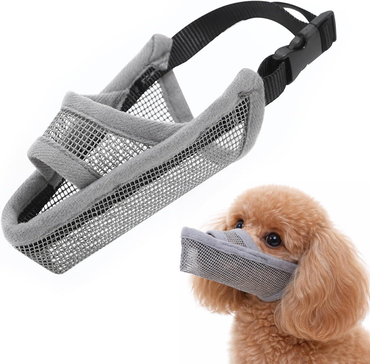 Crazy Felix Dog Muzzle Anti Eating for Small Medium Large Dogs, XXS, Grey