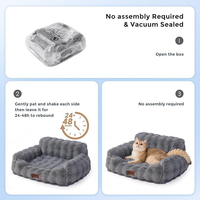 Orthopedic Cat Couch Bed for Indoor Cats, Cute Pet Sofa - Image 6