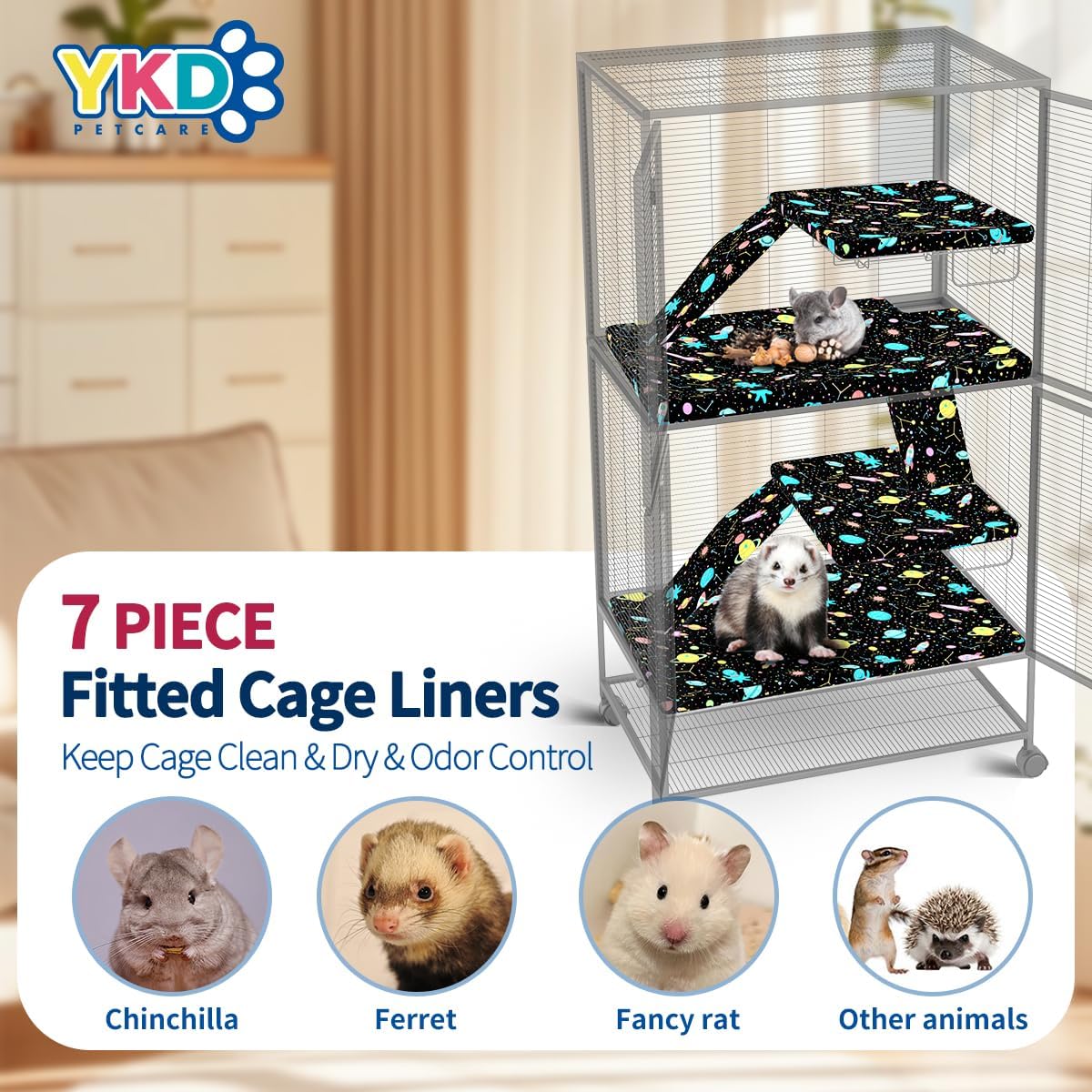 YKD Ferret Cage Liners for Ferret Nation & Critter Nation Cages