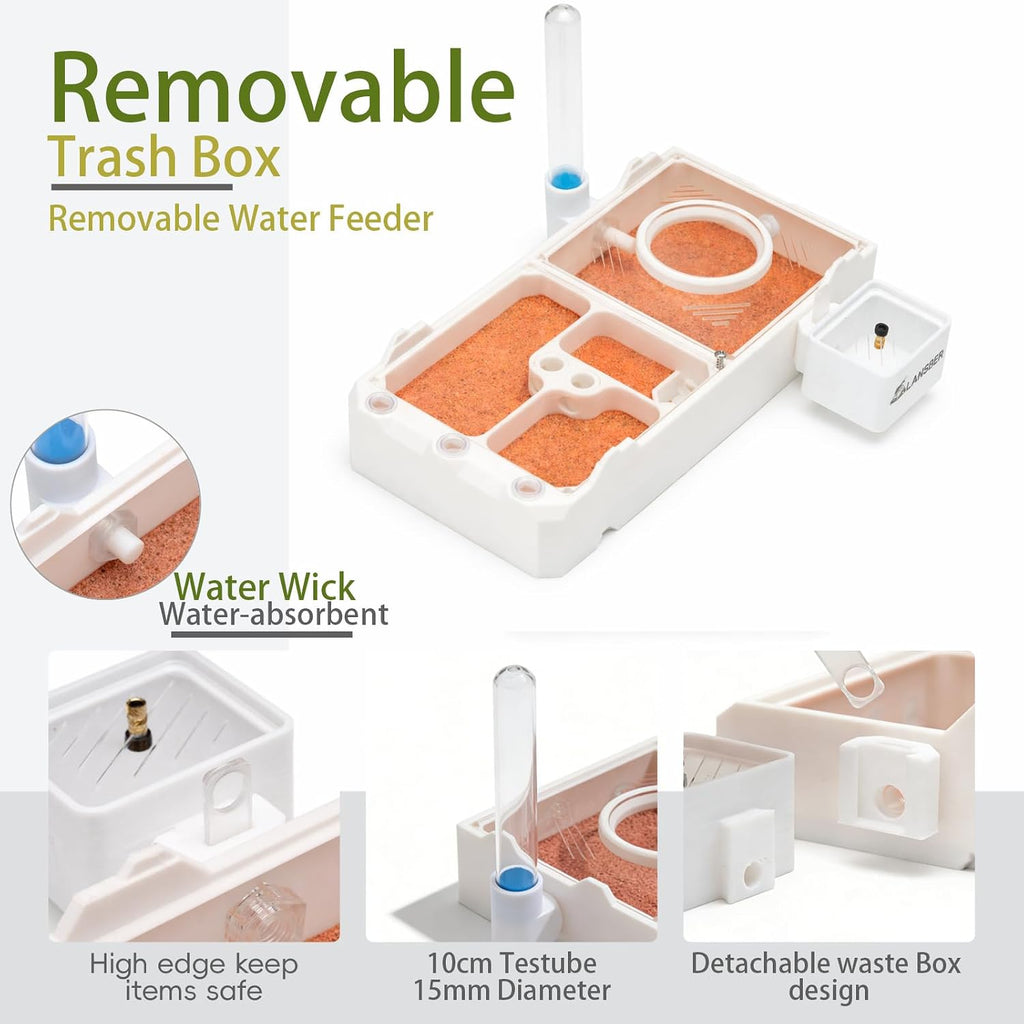 StackCore Stackable Series - White Habitat-(Flat Ant Nest) with Starter Tool Kit