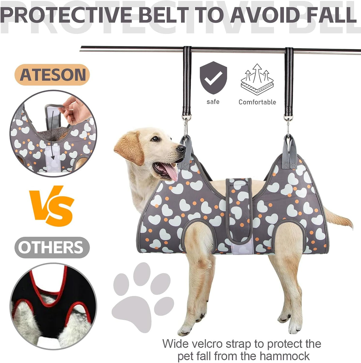 Pet Hammock & Harness for Small Dogs & Cats - Grooming Sling for Nail Trimming & Cutting
