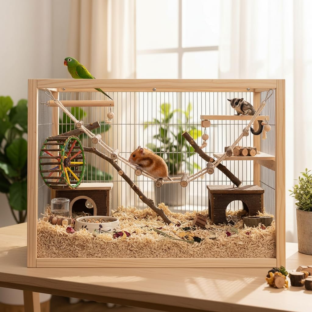 Hamster Climbing Ladder, Suspension Rope Bridge Toy