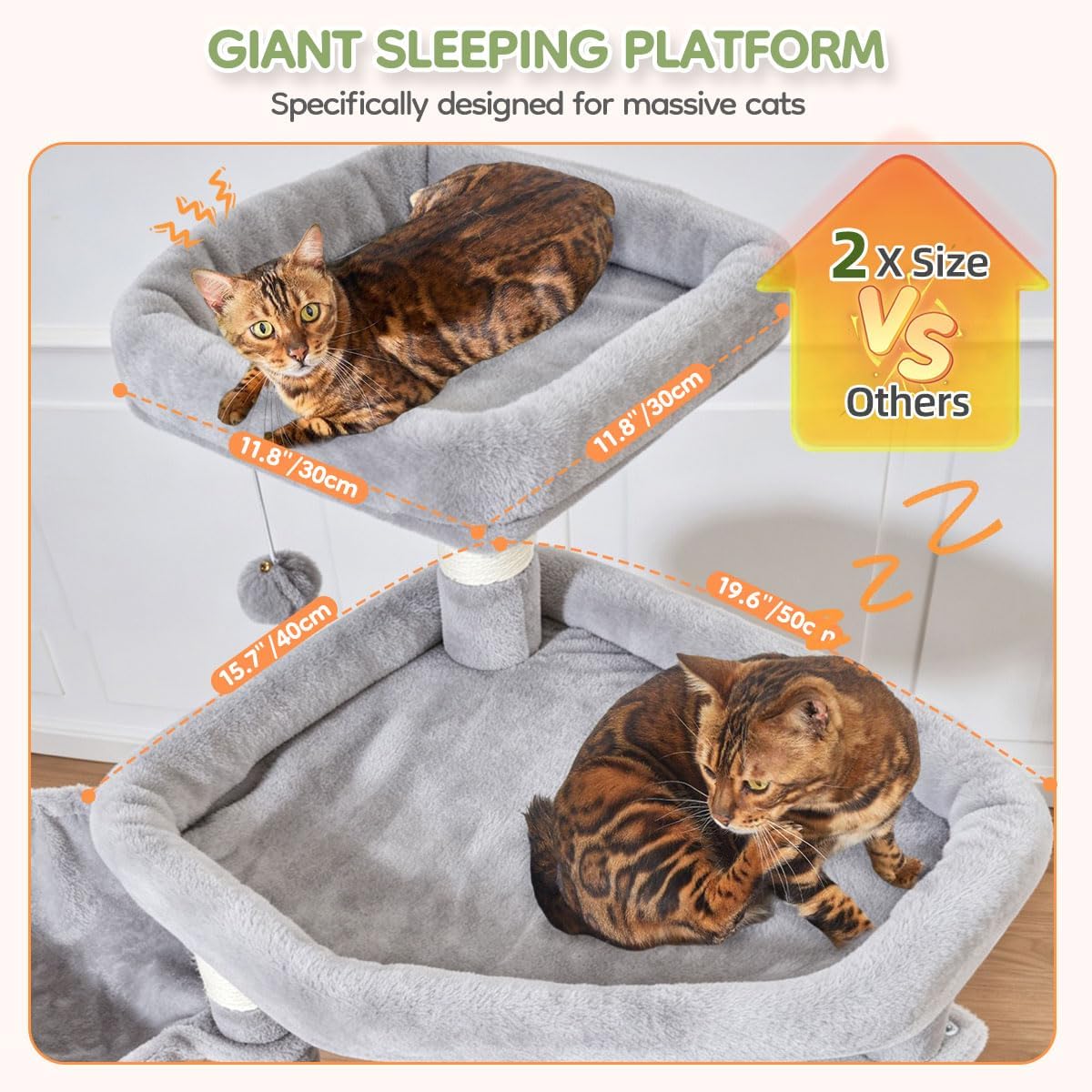 Taoqimiao 79in Cat Tree, Tall Large Cat Tower for Indoor Adult Cats S10W
