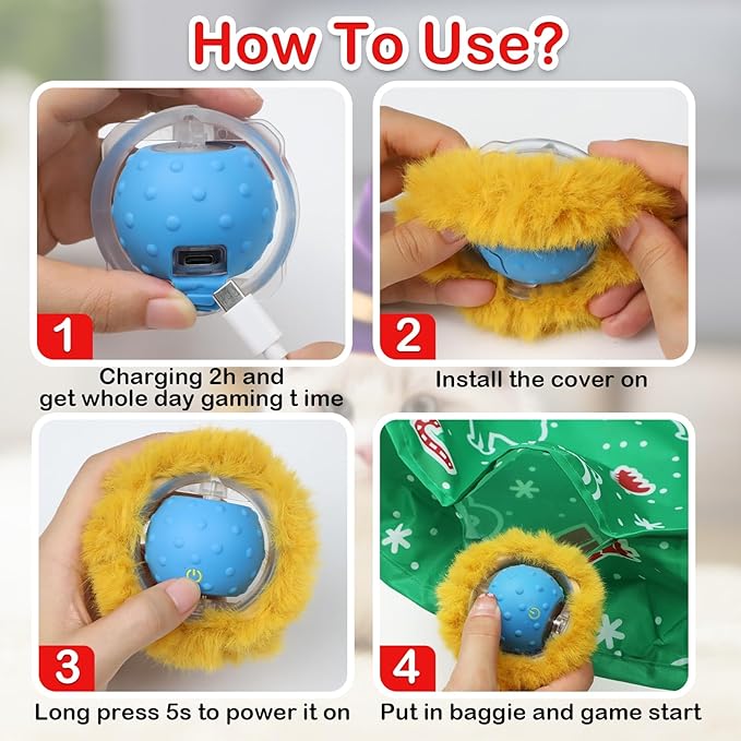 Interactive Cat Toys Ball Fast Rolling in Pocket, Motion Activate Chirping Cat - Image 4