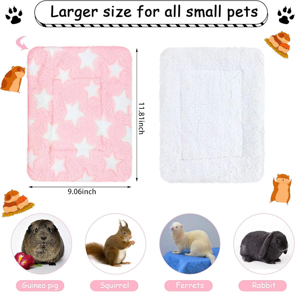 Jetec 4 Pcs Guinea Pig Bed Pads Big Twinkle, 10 x 11 Inch Plush Mat