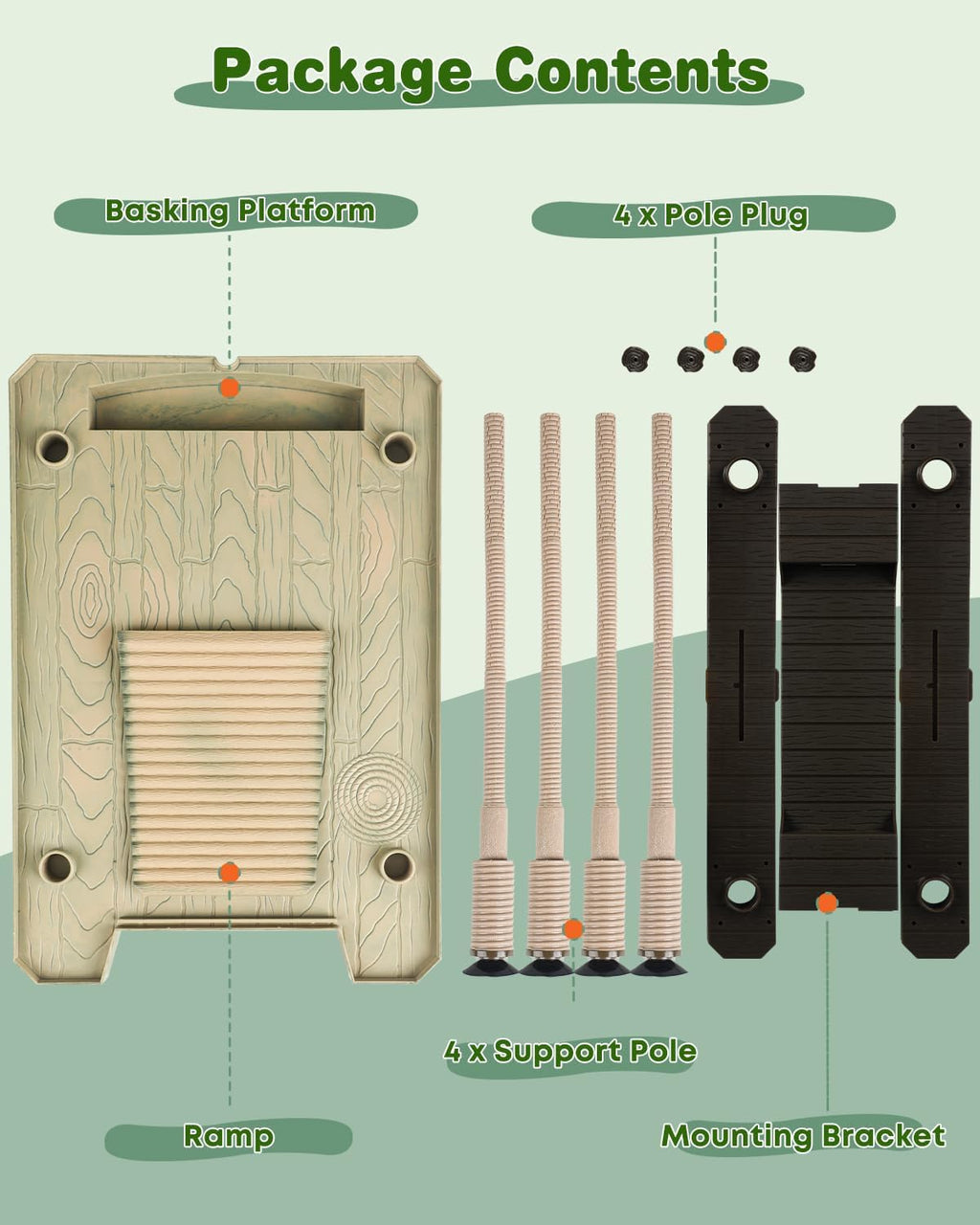 Pawfly Turtle Basking Dock with Ramp, Floating Reptile Platform for Aquatic Turtles in 30 Gallon Aquarium Tanks or Larger