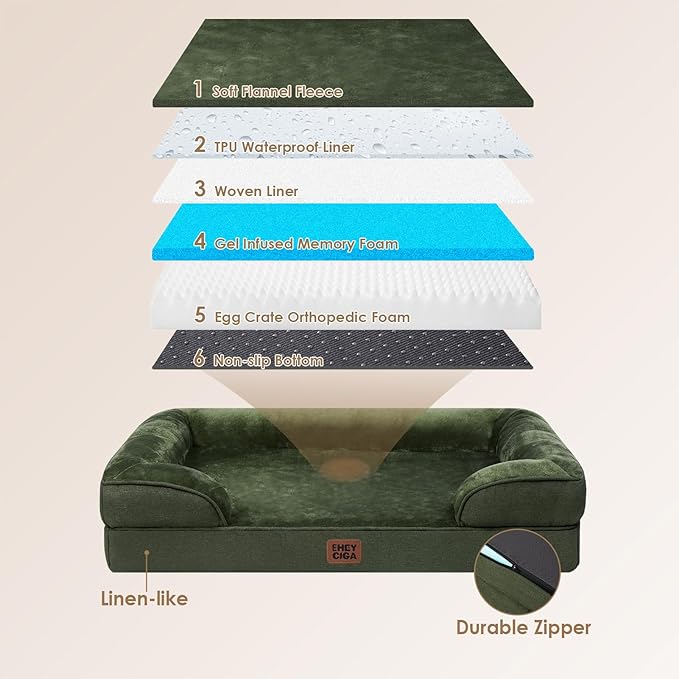 EHEYCIGA Orthopedic Dog Beds for Extra Large Dogs, Waterproof Memory Foam XXL - Image 5