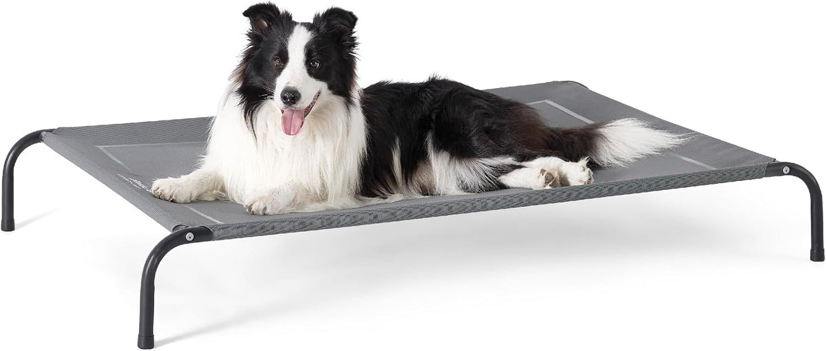 Bedsure Outdoor Elevated Cooling Dog Bed Large Sized Dog, 49in Grey