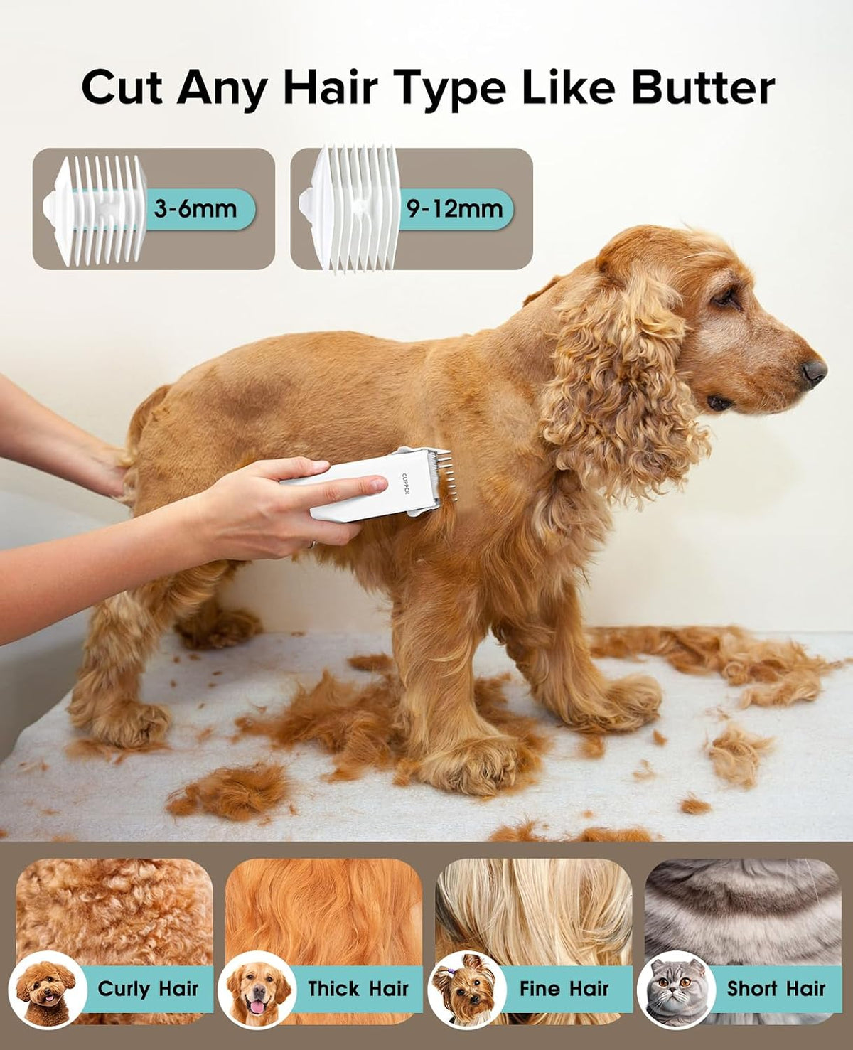 Pet Grooming Clippers Low Noise Waterproof Dog Cat Hair Trimmer