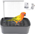Automatic Parakeet Bath,Parrot Shower Fountain with USB Power Plug Indoor Bird Bath Circulating Water Electric Pet Bird Shower Pump for Cockatiel Lovebird Conure Budgie