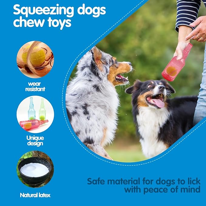Tennis Ball in Bottle Dog Toy Reinforced and Thickened Rubber Bottle Dog Chew - Image 5