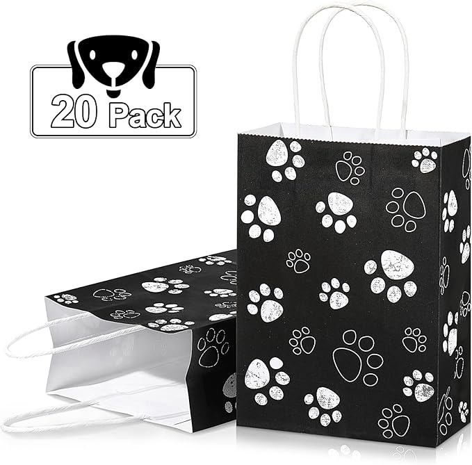 Blulu 20 Pcs Puppy Dog Paw Gift Bags - Image 3