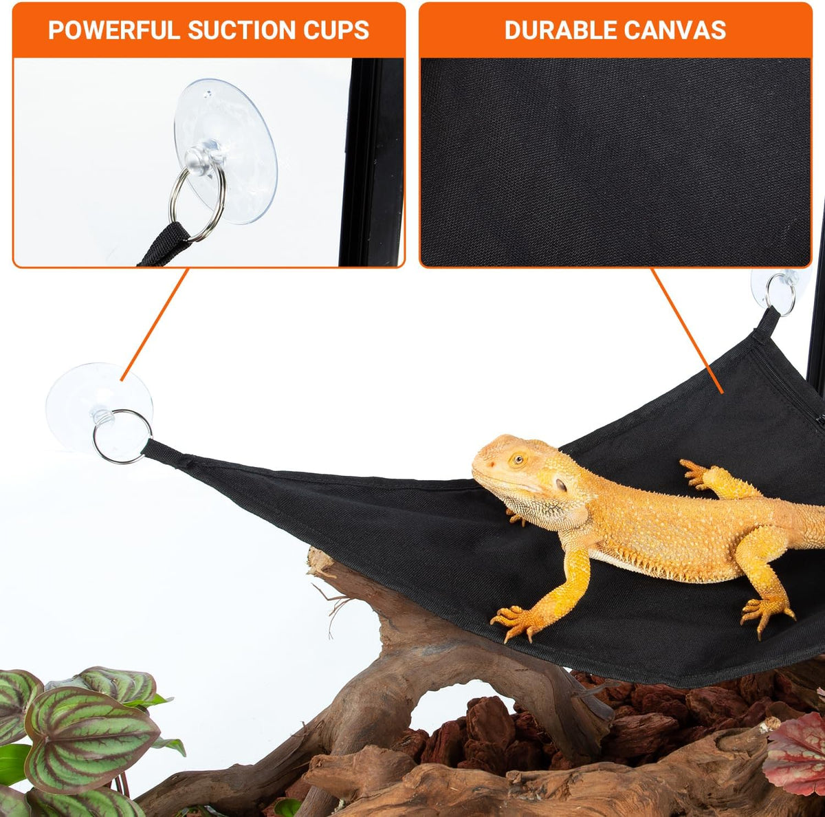 REPTI ZOO Reptile Heating Hammock, Reptile Hammock and Reptile Heating Pad with Dimming Temprature Controller 2-in-1 for Chameleon, Lizard, Gecko, Iguana
