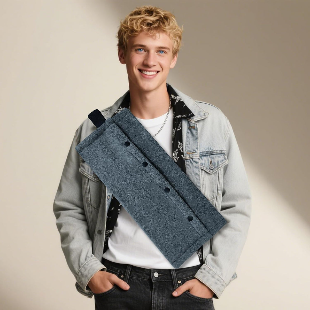 Adjustable Bearded Dragon Carriers Sling, Animal Sling Carrier Bag for Geckos, Crested Geckos, Lizards, Chameleons - Portable Reptile & Small Pet Outdoor Carrier Bag (Gray)