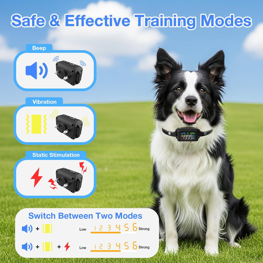 Wireless Dog Fence, GPS Dog Collar Fence System with 3 Warming Modes