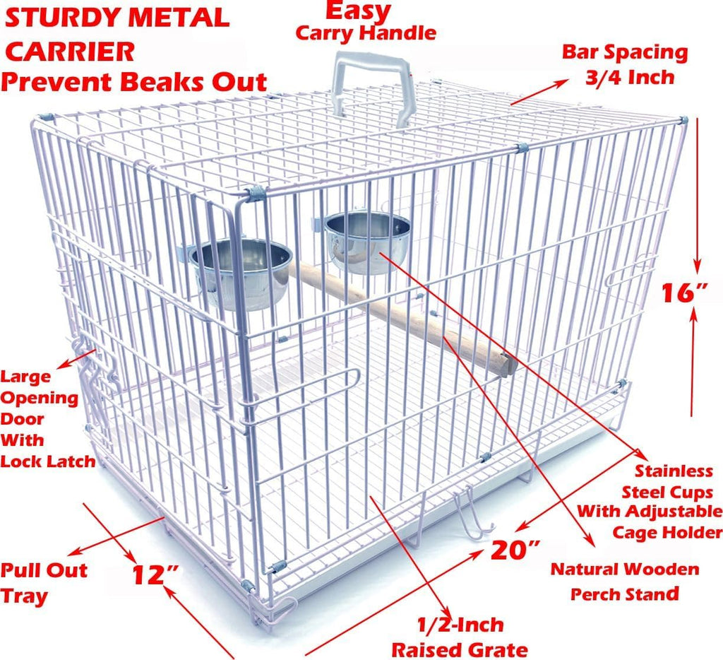 Easy Portable Metal Parrot Bird Carrier Cage