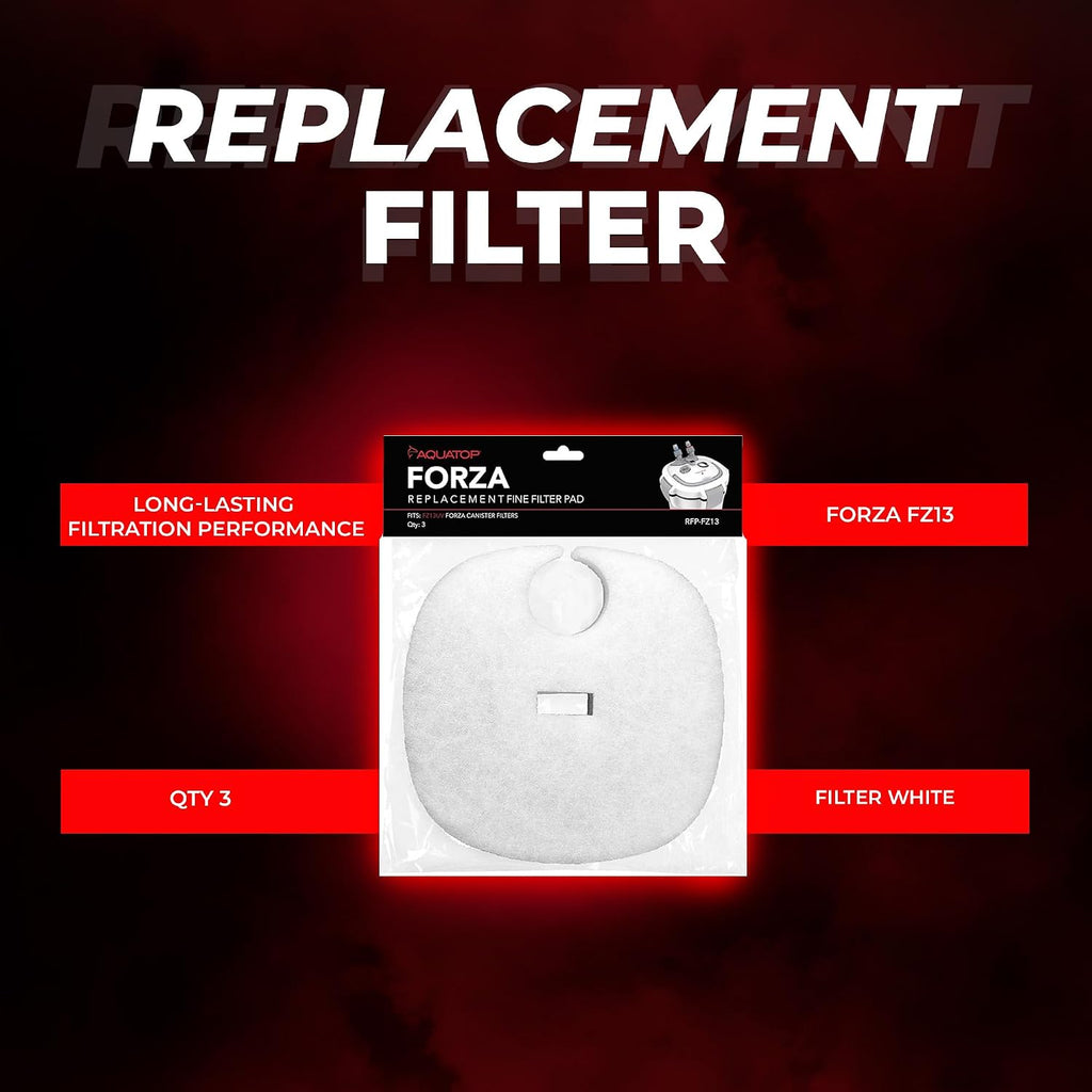 Aquatop Replacement White Filter Pads – Compatible with Forza FZ13 Canister Filters – Aquarium Filter Refills – Maintains Crystal Clear Water