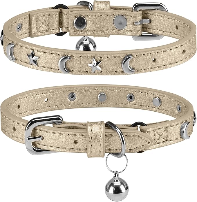 Leather Cat Collars for Boy Girl Cats by DILLYBUD