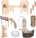 Foxtell 11 Pcs Hamster Cage Accessories, Hamster Toys Set, Hamster Hideout, Hamster Wheel for Rat Mice Small Animals Habitat (Fun Interactive Style)