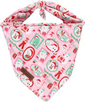 Christmas Dog Bandana–Adorable Happy Snowman Triangle Scarf by UPURARAPUP