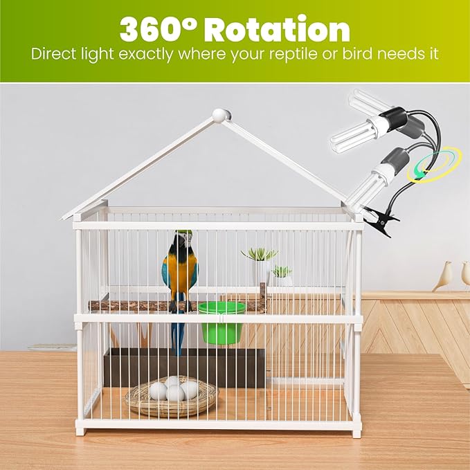 GlowUp Bird Cage Lighting Combo Kit, Clip Lamp - Image 4